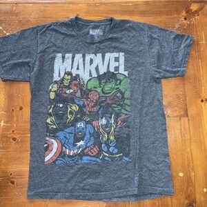 Marvel Avengers Shirt Mens Medium Gray Graphic Crew Neck Short Sleeve